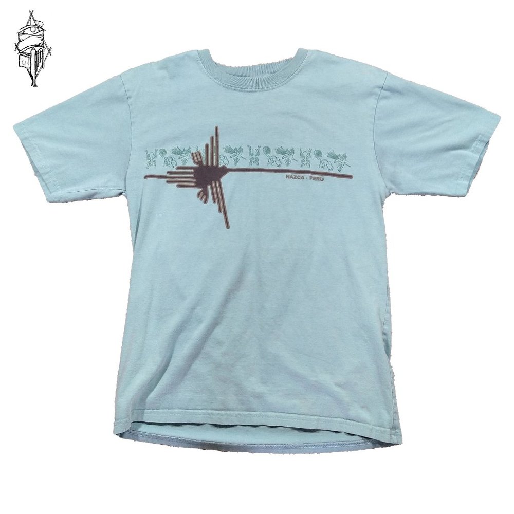 Teal Peruvian Nazca shirt
